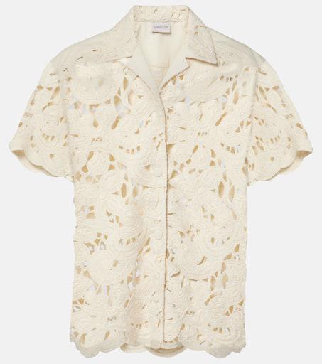 Moncler Crochet cotton-blend shirt