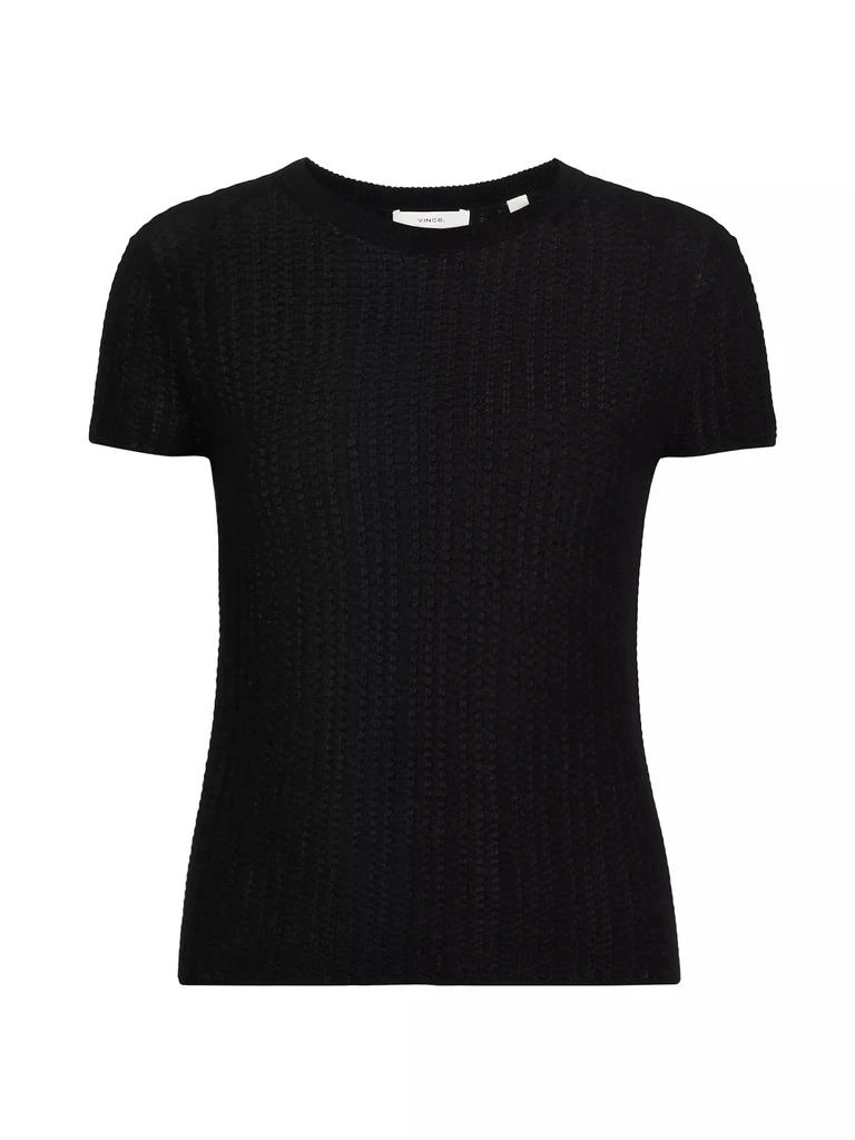 Vince Waffle Knit Short-Sleeve Sweater 1