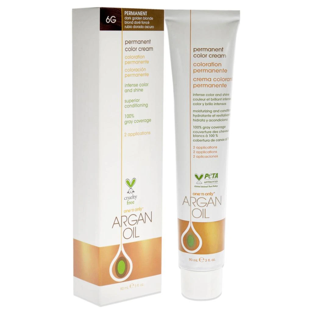One n Only Argan Oil Permanent Color Cream - 6G Dark Golden Blonde by  for Unisex - 3 oz Hair Color 3