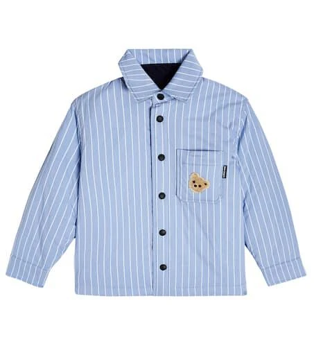 Palm Angels Striped cotton-blend shirt jacket 1