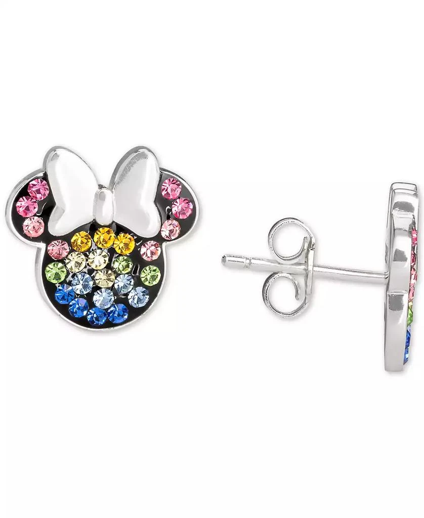 Disney Children's 2-Pc. Set Crystal Multicolor Minnie Mouse Pendant Necklace and Stud Earrings in Sterling Silver 4
