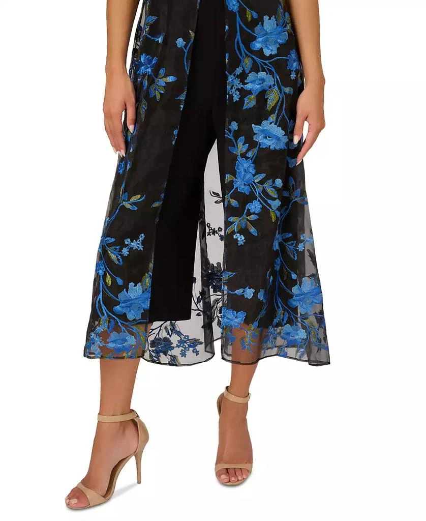 Adrianna Papell Women's Embroidered Mesh-Overlay Jumpsuit 4