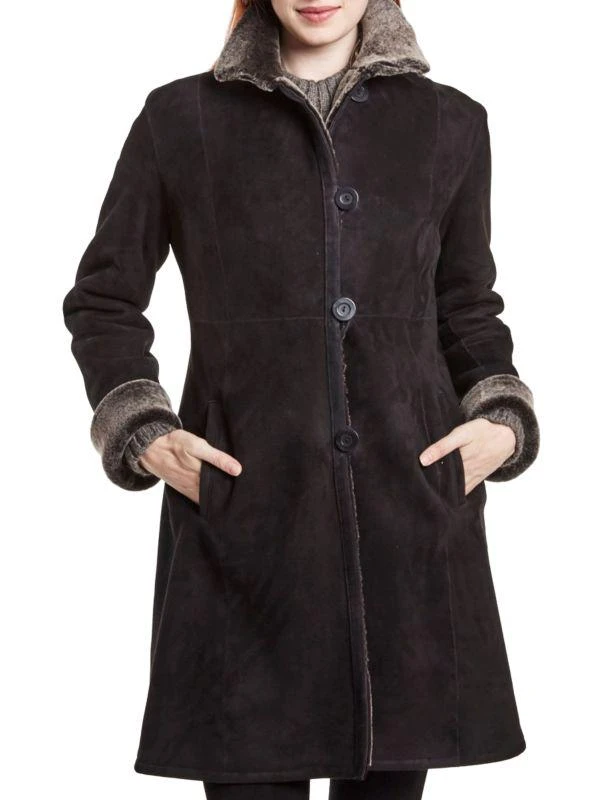 Blue Duck Button Front Shearling Coat 1