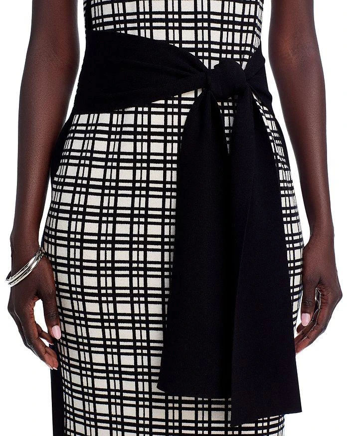 TOCCIN Peggy Sleeveless Turtleneck Tie Front Windowpane Dress 6