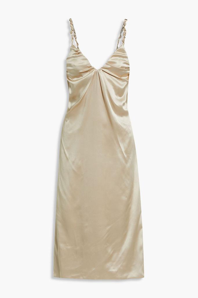 DODO BAR OR Libi open-back draped silk-charmeuse midi slip dress