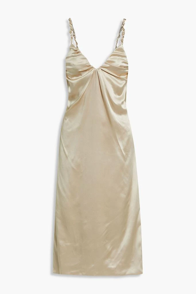 DODO BAR OR Libi open-back draped silk-charmeuse midi slip dress 1