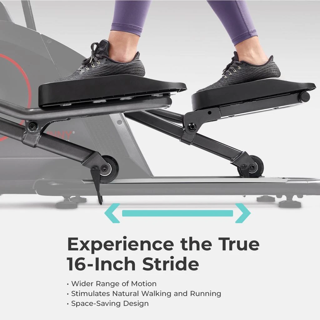 Sunny Health & Fitness Ultra Silent Smart Elliptical Exerciser with 16” Long Stride Training Machine 5