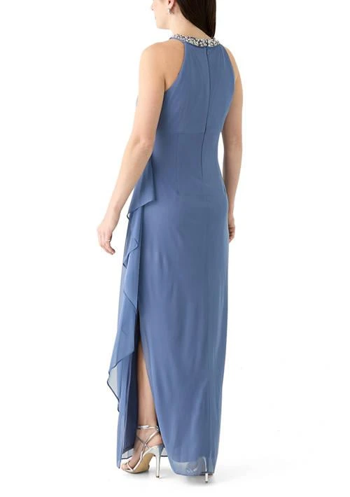 Alex Evenings Evenings Womens Long Dress With Beaded Halter Neckline 2