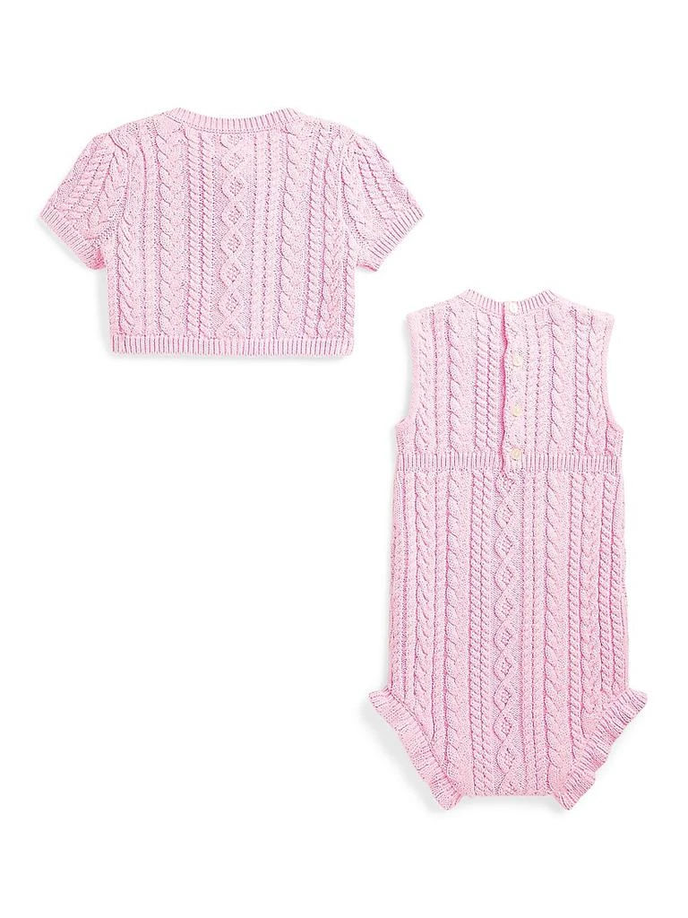 Ralph Lauren Baby Girl's Cable-Knit Shortall &amp; Cardigan Set 2