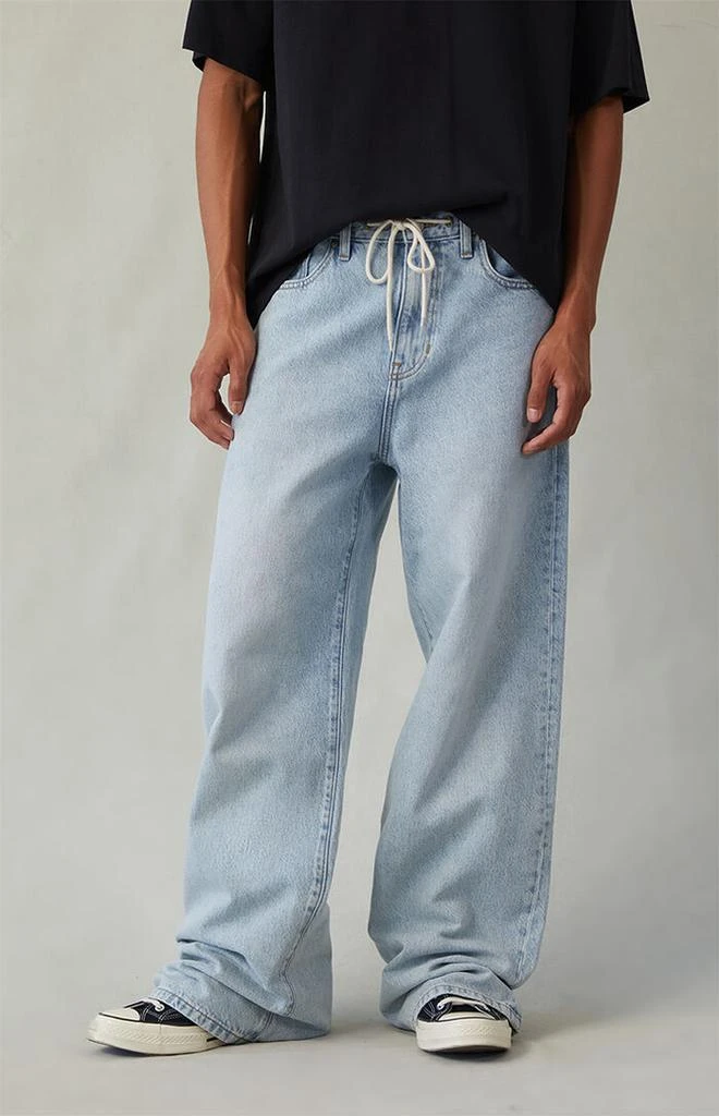PacSun Blake Extreme Baggy Jeans Drawstring Light Indigo 2