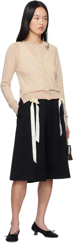 Simone Rocha Black Wide Leg Long Shorts 4