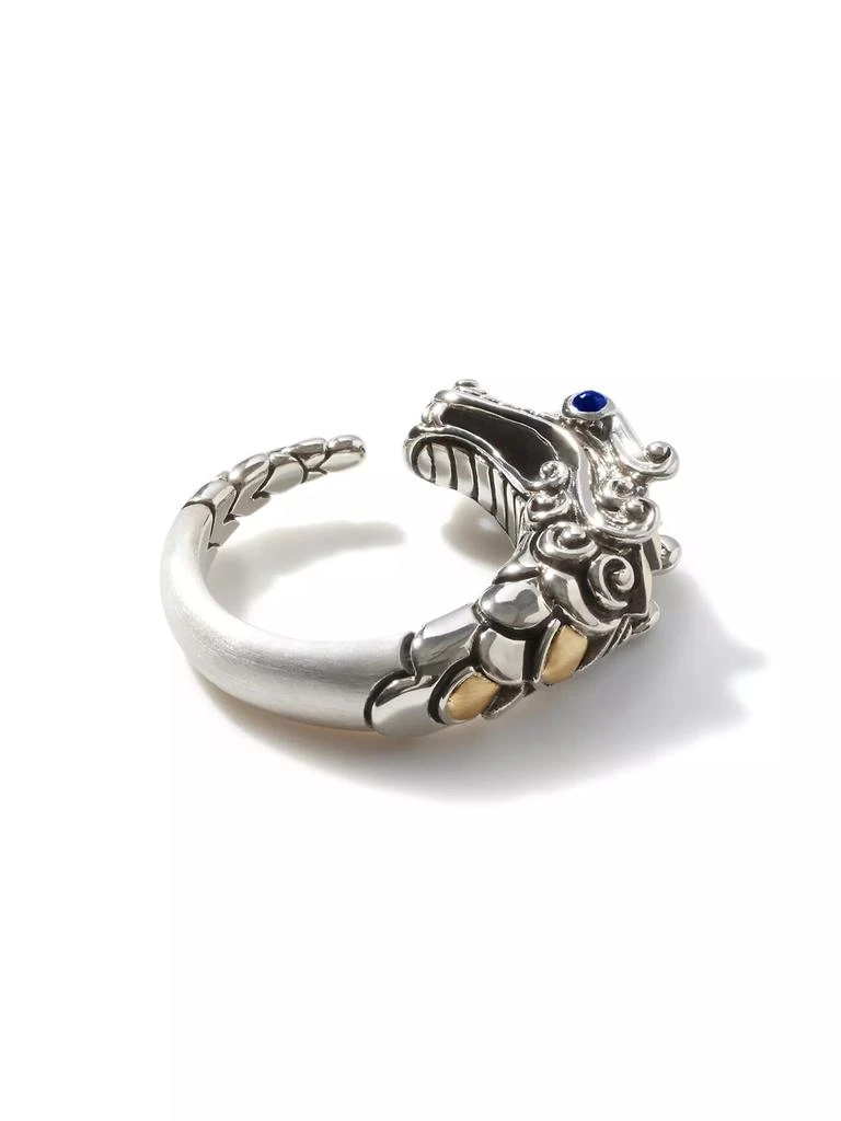 John Hardy Naga Dragon 18K Yellow Gold, Sterling Silver & Blue Sapphire Dragon Ring 5