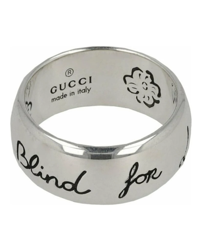 Gucci Sterling Silver Blind for Love Engraved Ring