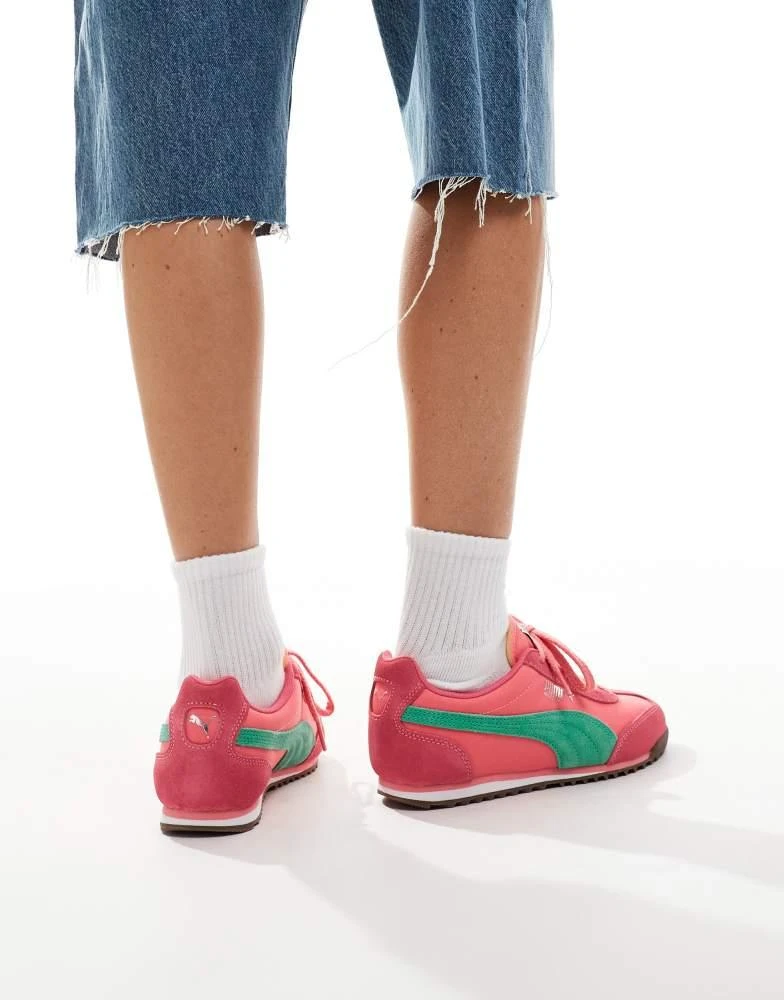 Puma Puma Arizona Nylon trainers in pink and green 2