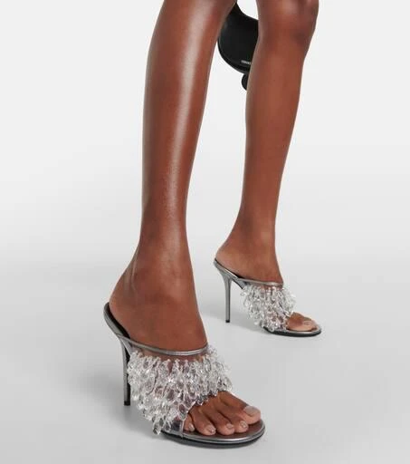 Versace Embellished PVC mules 4