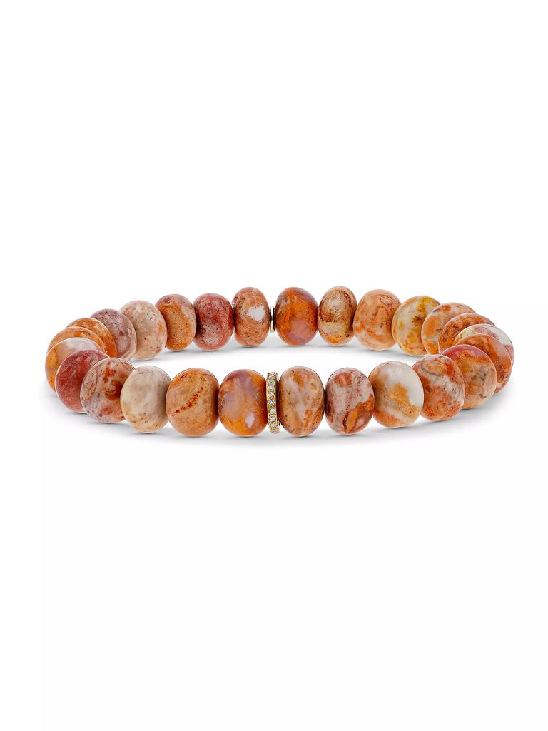 Sheryl Lowe 14K Yellow Gold, Mexican Fire Opal & 0.09 TCW Diamond Bracelet