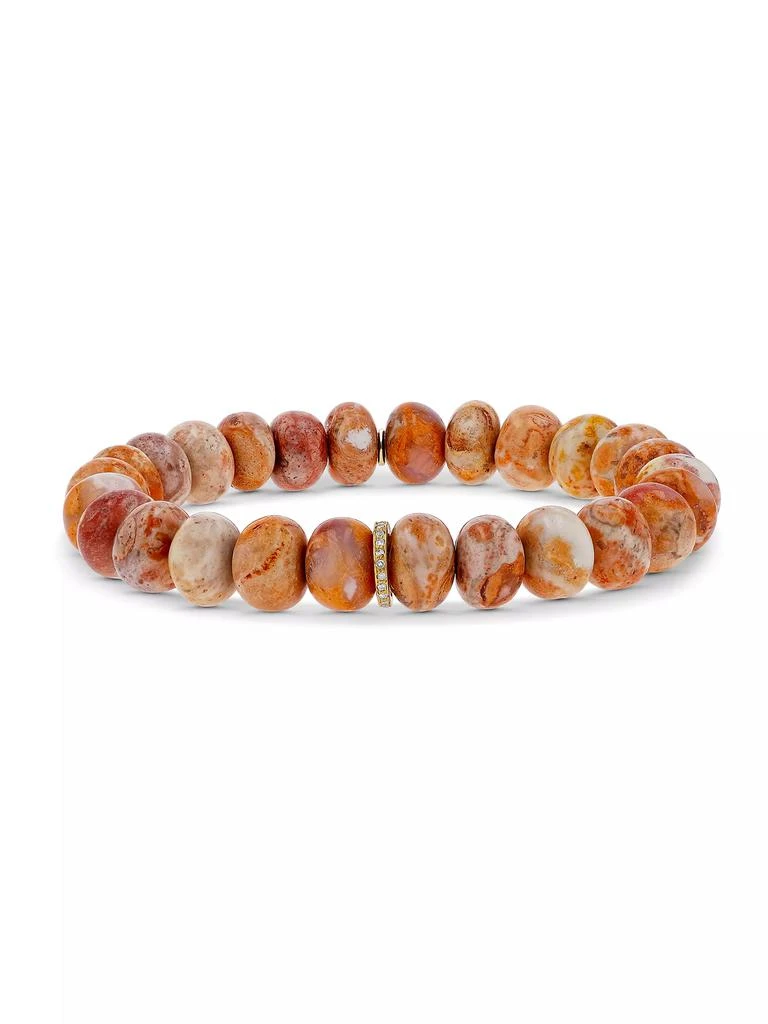 Sheryl Lowe 14K Yellow Gold, Mexican Fire Opal & 0.09 TCW Diamond Bracelet 1