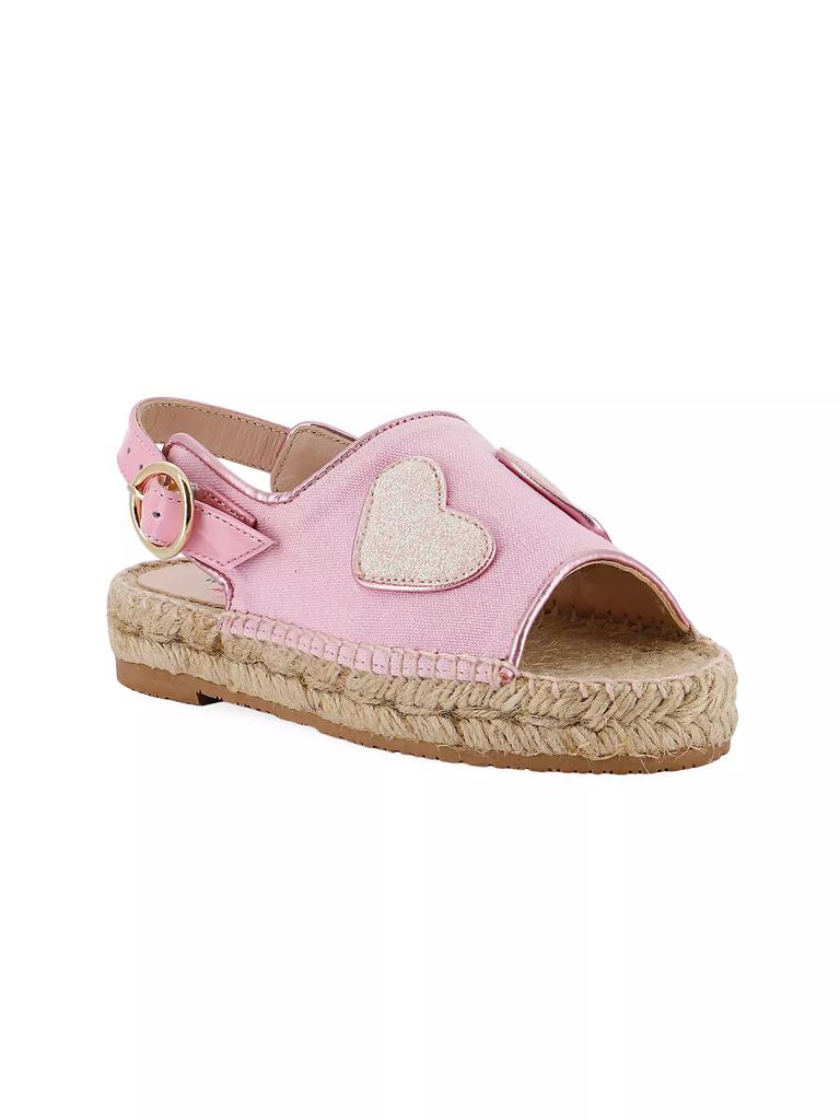 Sophia Webster Little Girl's & Girl's Amora Heart-Detailed Canvas & Patent Leather Espadrille Sandals