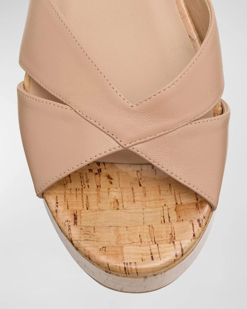 Stuart Weitzman Carmen Midi Crisscross Platform Wedge Sandals 6