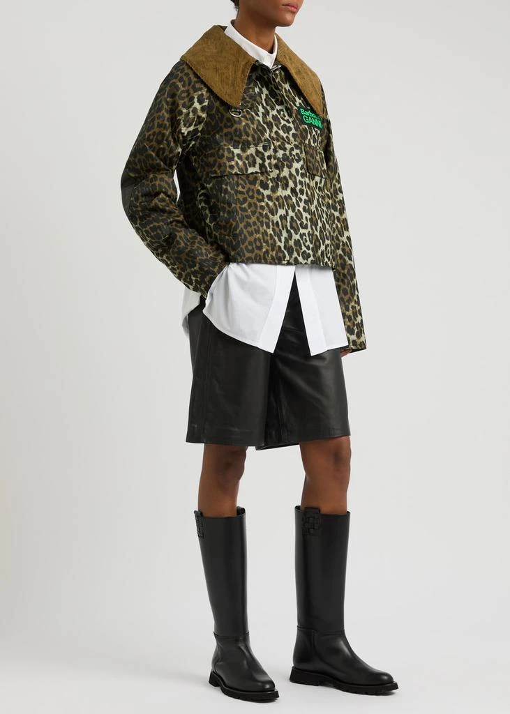 Barbour X Ganni leopard-print waxed cotton jacket 4