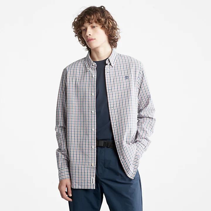 Timberland Seersucker Gingham Shirt for Men in Purple