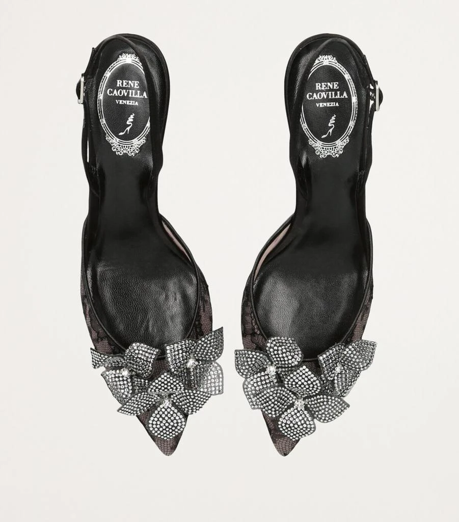 Rene Caovilla Flower Slingback Heels 60 4