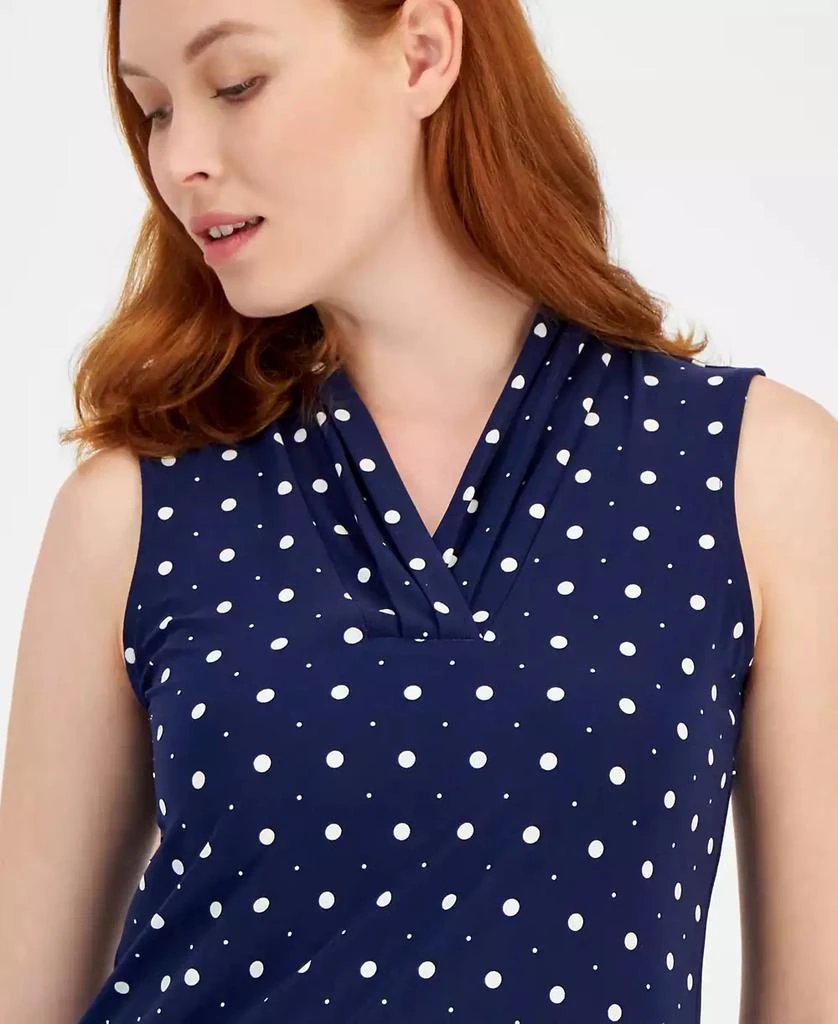 Anne Klein Women's Pleated-Neck Printed Sleeveless Top 3
