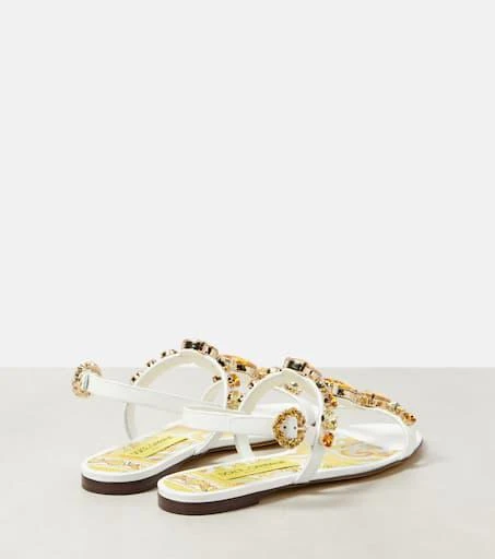Dolce 
Gabbana Majolica embellished patent leather sandals 3