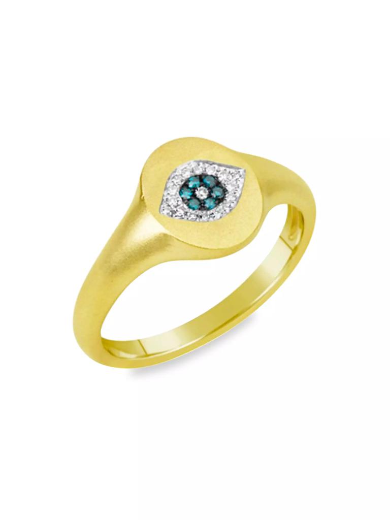 Meira T 14K Gold & Diamond Evil Eye Signet Ring