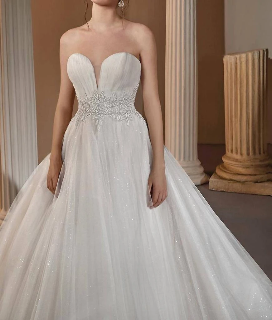 Demetrios Demetrios - Beaded Tulle With Crepe Gown 3