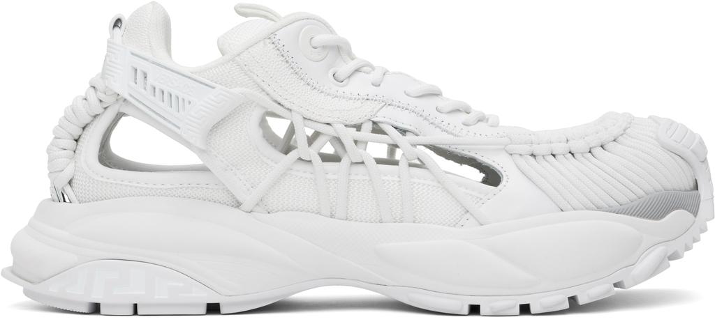 Shop Panelled White Sneakers With Cut-Out Detailing on Sale Shop Panelled White Sneakers With Cut-Out Detailing on Sale