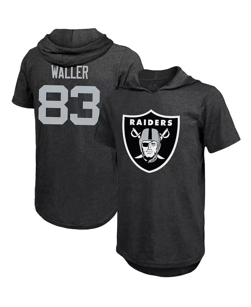 Majestic Men's Threads Darren Waller Black Las Vegas Raiders Player Name and Number Tri-Blend Hoodie T-shirt 1