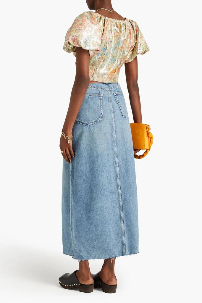 Ulla Johnson Nerida cropped metallic floral-jacquard top 3