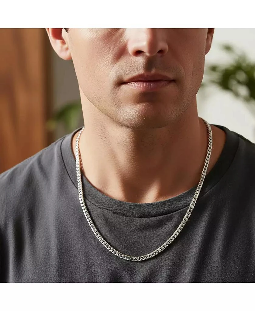 Bling Jewelry Solid Sterling Silver 150 Gauge 5MM Heavy Curb Miami Cuban Chain Necklace 3