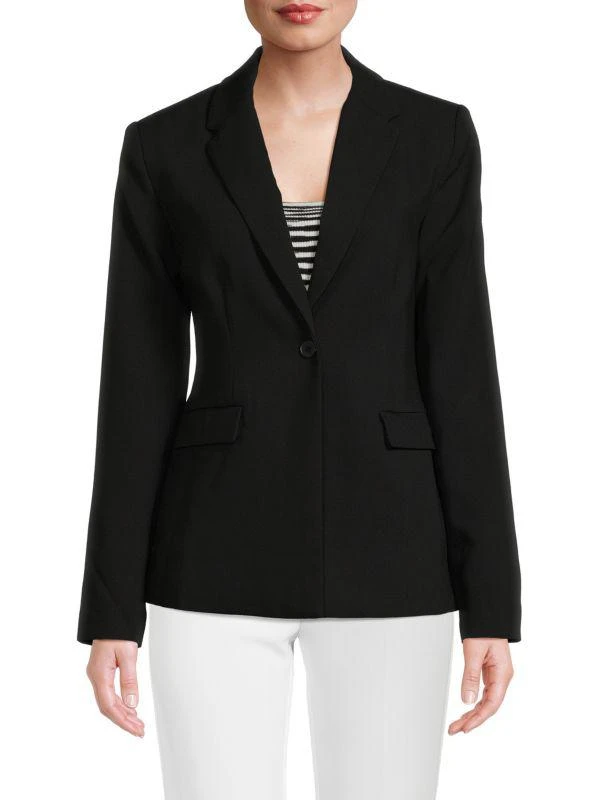 T Tahari Solid Single Button Blazer 1