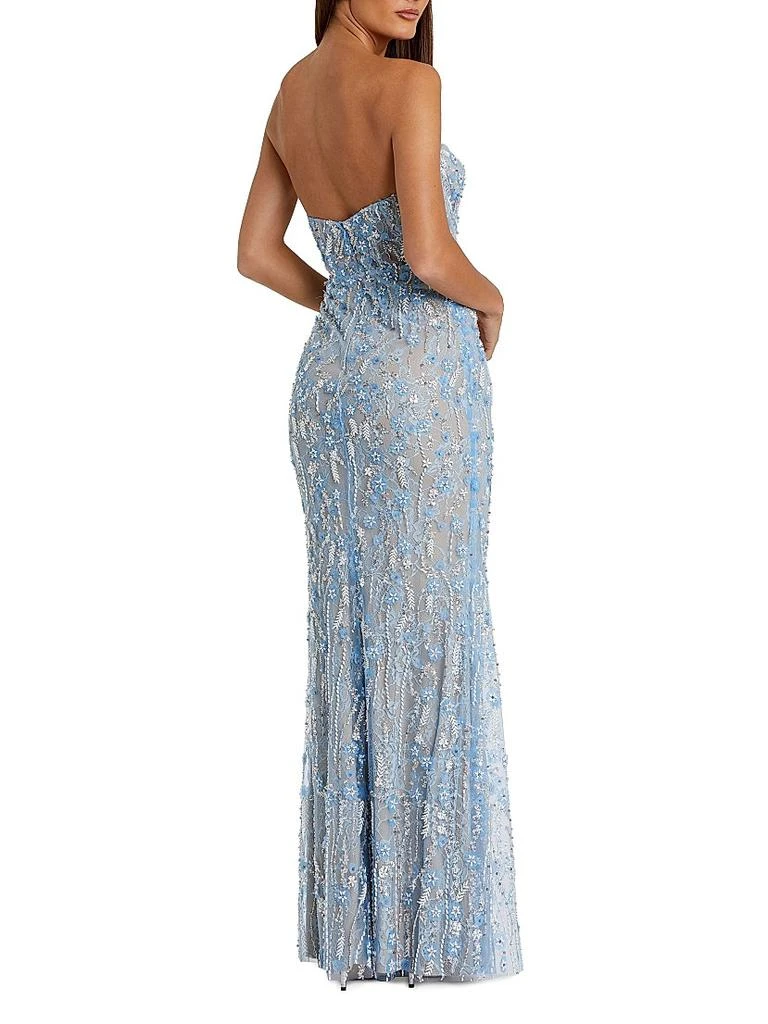 Mac Duggal Embellished Floral Lace Strapless Bustier Gown 2