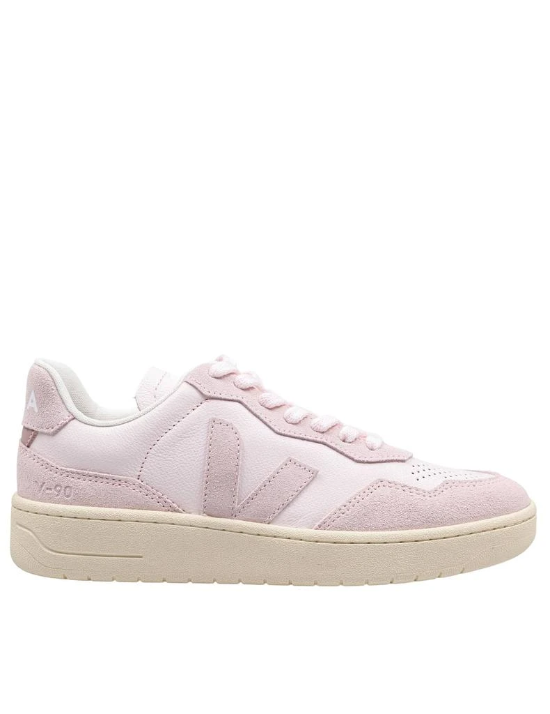 Veja V-90 Sneakers In Leather And Suede Color Petal 1