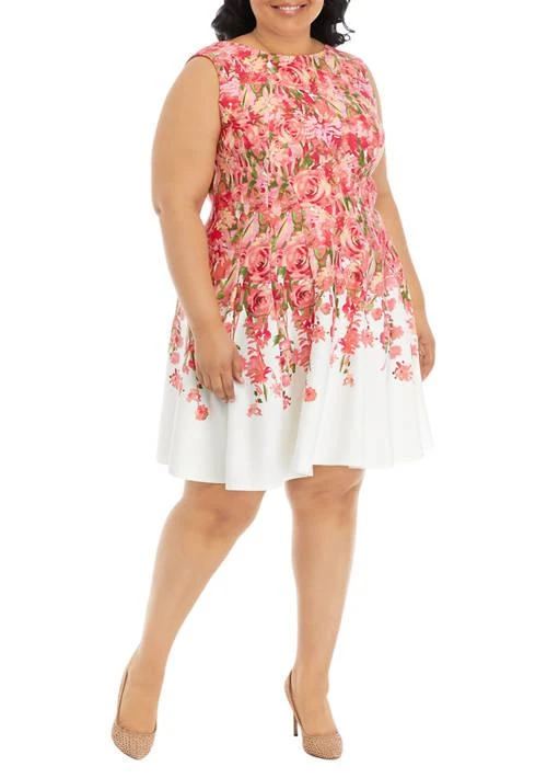 Julian Taylor Taylor Plus Size Floral Print Fit And Flare Dress 1
