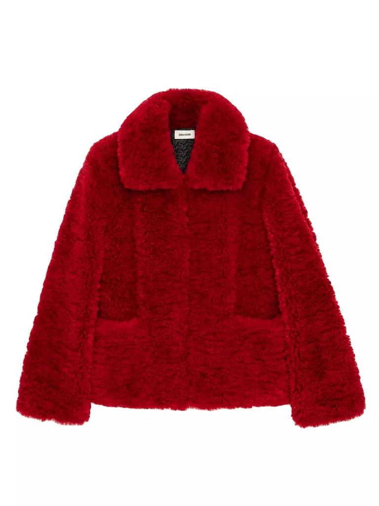 ZADIG & VOLTAIRE Fred Soft Curly Faux Fur Coat 1