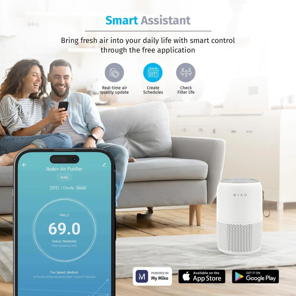 Miko HEPA Smart Air Purifier up to 770 Sqft - App Controlled 2