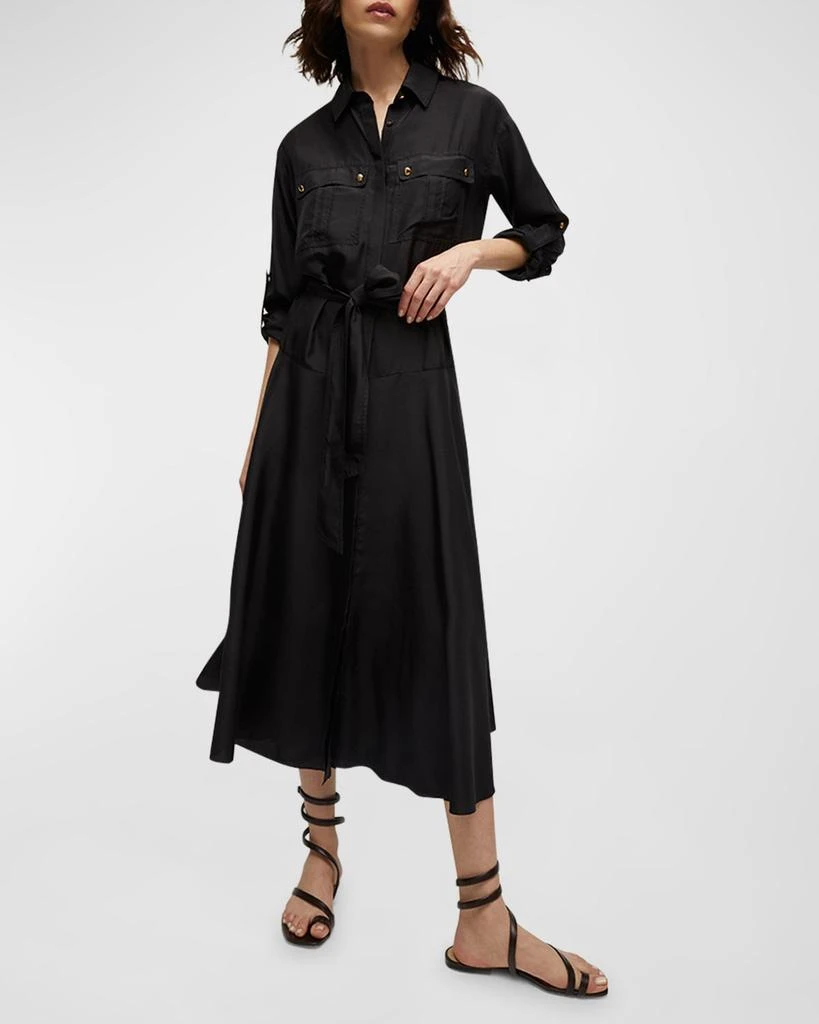 VERONICA BEARD Camille Belted Silk Shirtdress 1