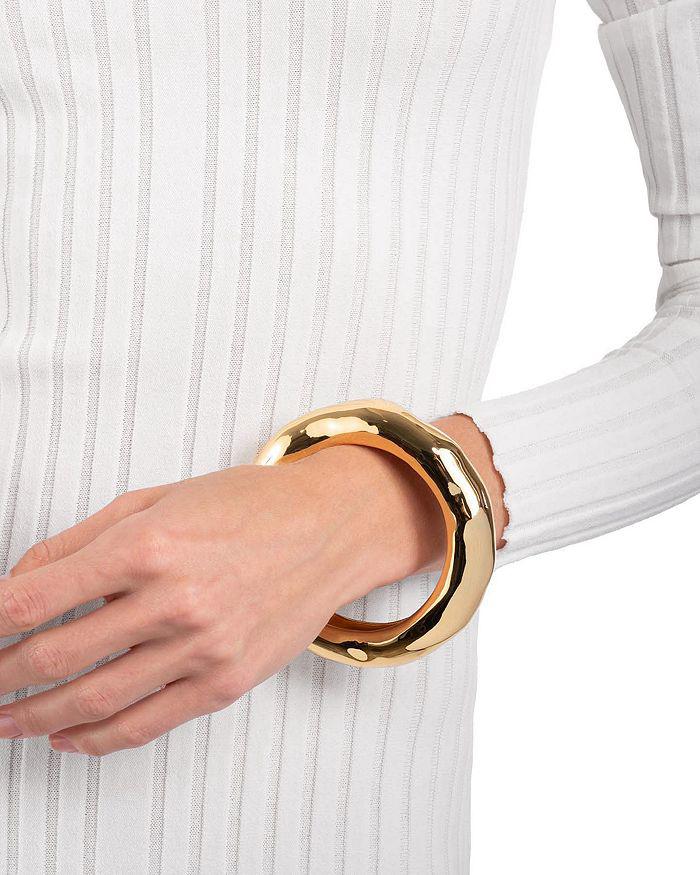 Alexis Bittar Molten Wide Bangle Bracelet in 14K Gold Plated
