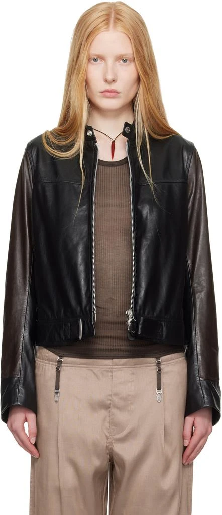 Our Legacy WORK SHOP Emporio Armani Black Piccola Trix Leather Jacket 1