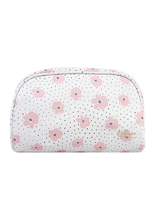 The Vintage Cosmetic Company Floral Faux Leather Cosmetic Bag 1