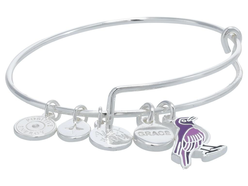 Alex and Ani Grace Violet Backed Starling Duo Expandable Wire Bracelet