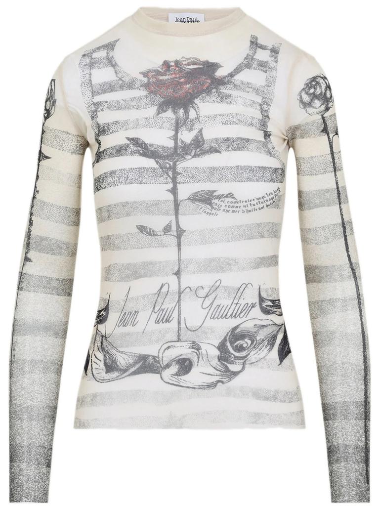 Shop Jean Paul Gaultier Graphic Long Sleeve Top on Sale at