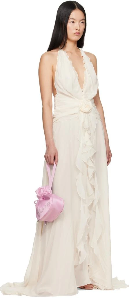 BLUMARINE Off-White Georgette Maxi Dress 4