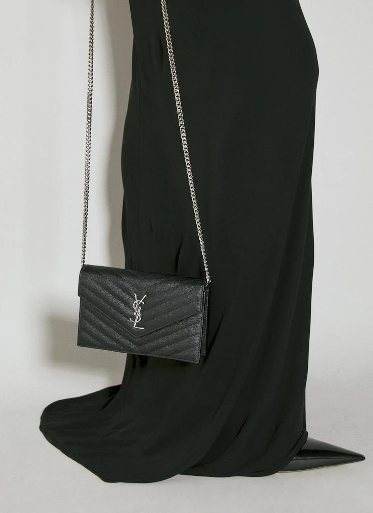 Yves Saint Laurent Cassandre Matelassé Envelope Chain Wallet 2