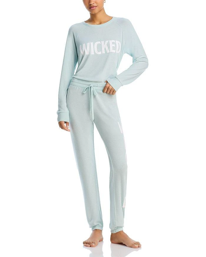 AQUA Long Sleeve Crew Neck Wicked Pajama Set - Exclusive 1