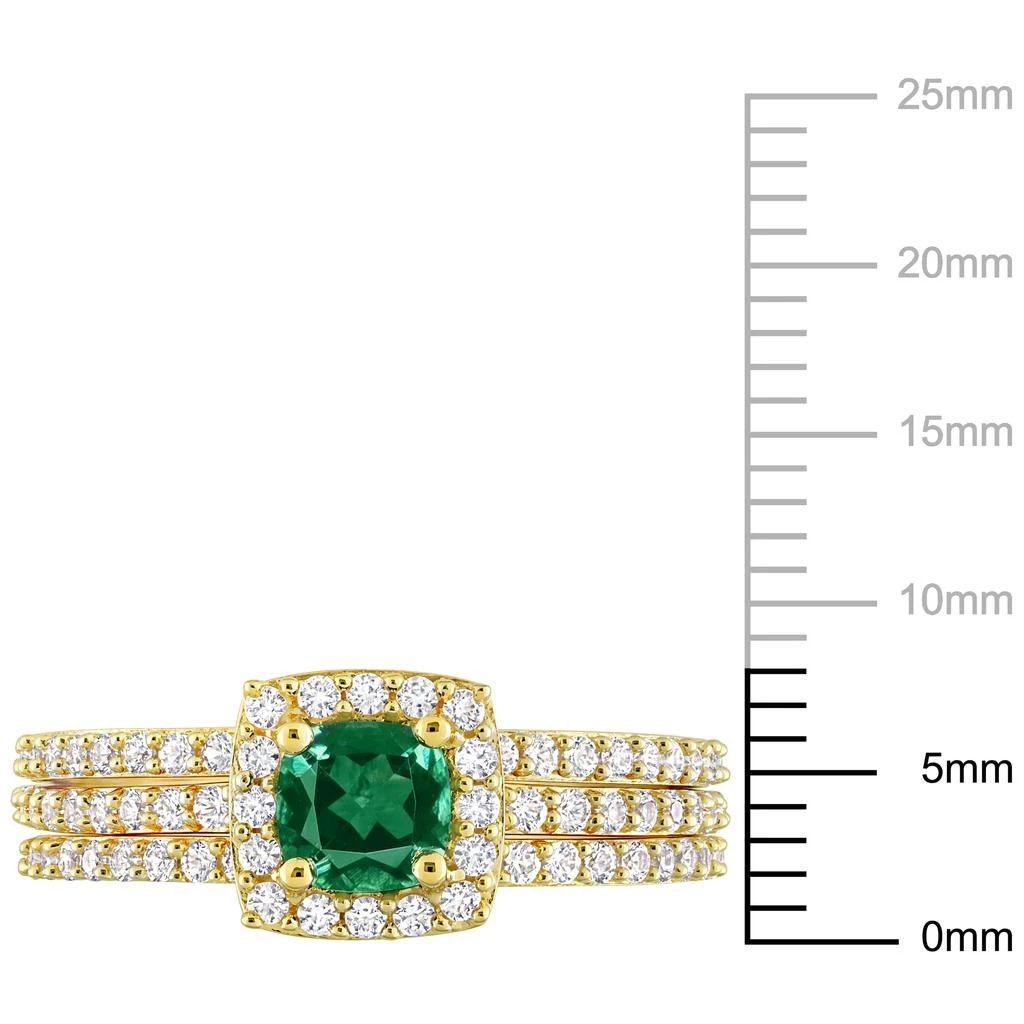 Mimi
Max 1 1/2ct TGW Created Emerald and Created White Sapphire Bridal Three-Ring Set in Yellow Silver 3